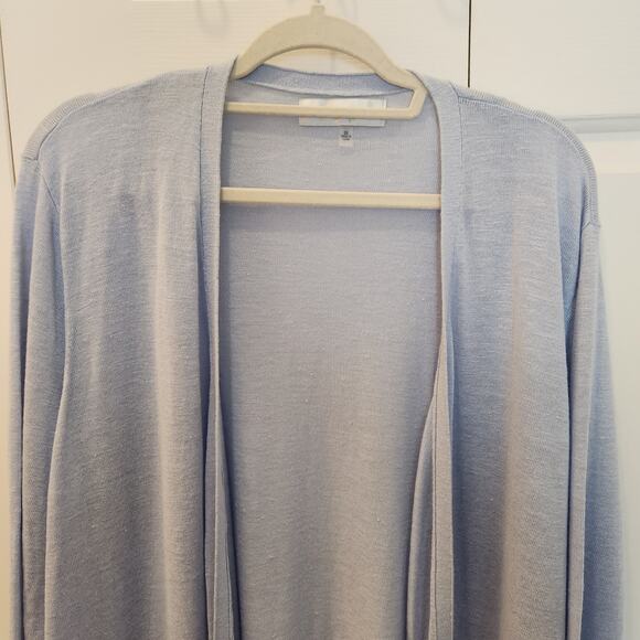 Jones Studio Size 3X 1/4 Sleeve Blue Open Front Cardigan - Picture 2 of 9